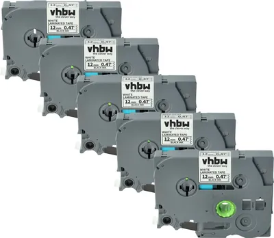 Produktbild von vhbw 5x Schriftband-Kassette Ersatz für Brother TZE-231, TZ-231 für Etiketten-Drucker 8m x 12mm Schwarz auf Weiß