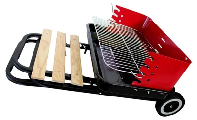Produktbild von Klappbarer und fahrbarer Holzkohlegrill mit Rädern und großem Grillrost