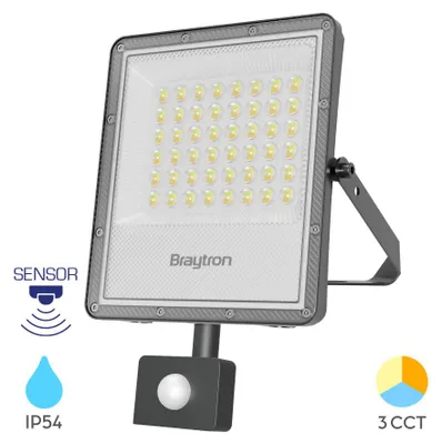 Produktbild von Braytron LED Flutlichtstrahler mit Bewegungsmelder 50 W Warmweiß Neutralweiß Kaltweiß IP65