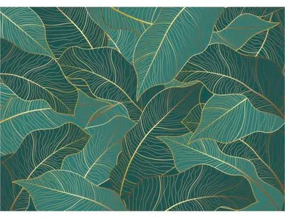 Produktbild von Fototapete Vlies FT5P 352005-064 Smaragd Blätter blau grün 375 x 270 cm