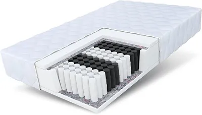 Productafbeelding van Matras 180x200 cm, stevigheid H3, hoogte 16 cm. Pocketveringmatras met polyurethaanschuim. 7 comfortzones. Hypoallergeen, wasbaar, premium hoes. gecertificeerd