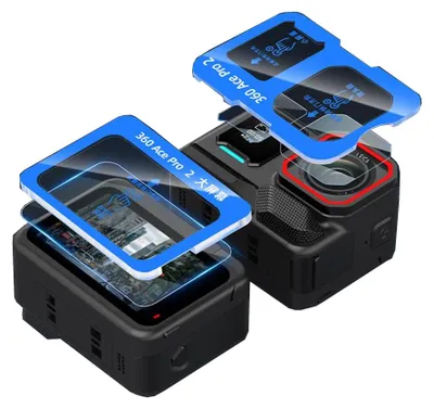 Immagine prodotto di Set di 3 vetri protettivi per fotocamera Insta360 Ace Pro 2 in vetro temperato 9H con guida per l'installazione