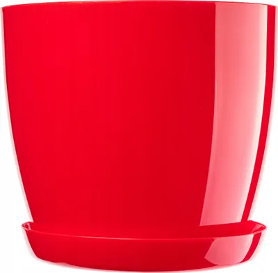 Zdjęcie produktu dla KADAX Doniczka z Podstawką Plastikowa Osłonka Donica 16cm Czerwona Kwiaty Kadax
