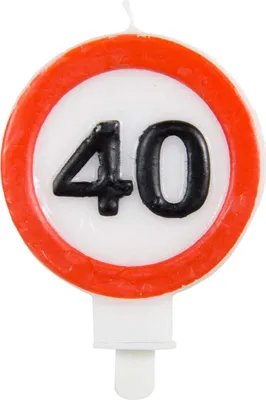 Produktbild von 40. Geburtstag Verkehrsschild Kerze