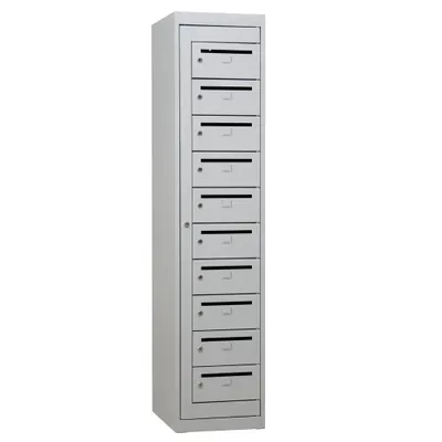 Produktbild von Gürkan Schließfachschrank lichtgrau 111314, 10 Schließfächer 40,0 x 50,0 x 180,0 cm