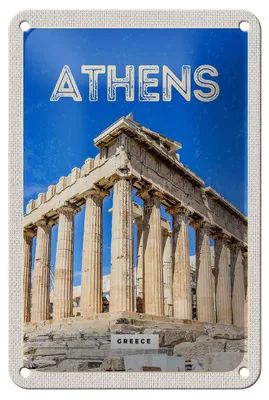 Produktbild von Blechschild Reise 12x18cm Athen Greece Akropolis Geschenk Dekoration