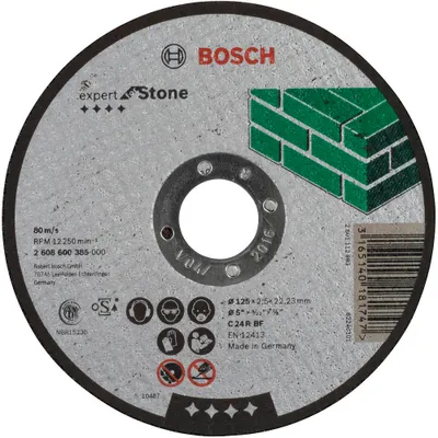 Obrázok produktu pre Bosch 2 608 600 385, Rezací disk, Plochý stred, Kameň, Bosch, 2,22 cm, 12,5 cm
