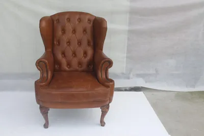 Obrázek produktu pro Chesterfield kožené křeslo křídlo křeslo vintage klubové křeslo manažerské křeslo křídlo křeslo