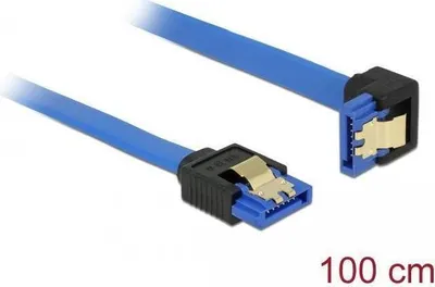 Produktbild von DeLOCK 85093, 1 m, SATA III, SATA 7-pin, SATA 7-pin, Männlich/Männlich, Schwarz, Blau