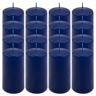 Obrázek produktu pro Sada sloupových svíček, 10 cm, Ø 5 cm, modrá, 16 ks