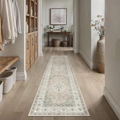Waschbarer Vintage-Läufer 60x240 cm, Polyester, rutschfest