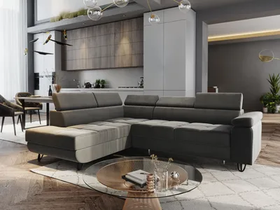 Produktbild von FURMEB24 ECKSOFA CAPRI mit schlaffunktion links 249x184 cm TAUPE viva