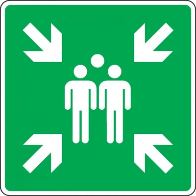 Produktbild von Dreifke® Schild I Rettungszeichen Sammelstelle, Aluminium RA0, reflektierend,...