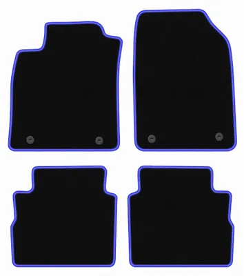 Produktbild von Velours-Fußmatten für Opel Signum 2003-2008 (Kombi) – 4-tlg, Schwarz/Blau, passgenau – Wielganizator CARLUX