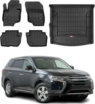 Image de Kit Tapis de Sol et Coffre pour Mitsubishi Outlander 2014-2022 TPE Noir