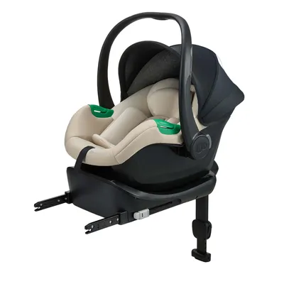 Image de Kinderkraft MINK PRO 2 i-Size Coque bébé, siège auto 40-87 cm, R129, avec base ISOFIX MINK FX 2, SPS+, H-GUARD+, EASY GROW, Beige