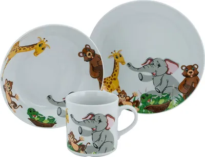 Obrázok produktu pre CreaTable, 22897, Zoo Bunt, Kinderservice 3-tlg, Porzellan