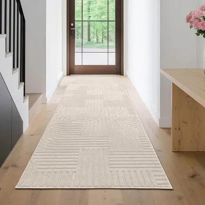 Produktbild von Halbeige Antislip-Loper 80x200cm Wasbarer Tuchloper Moderne Haltapeten für Eingang Schlafzimmer Wohnzimmer