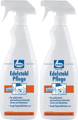 Produktbild von Dr. Becher Edelstahl Pflege 1L für gebürstetem & mattiertem Edelstahl (2er Pack)