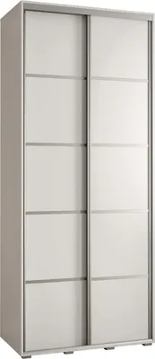 Produktbild von MEBLE KRYSPOL Davos 4 Schrank, zwei Türen - 235,2x110x60 cm - Weiß Weiß Silber