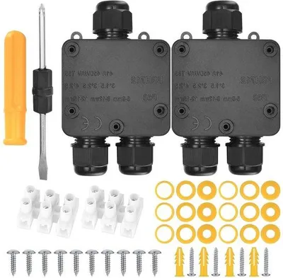 Productafbeelding van Waterdichte 3-weg kabelconnector, zwart, IP68