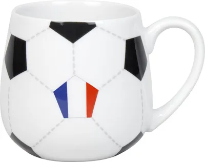 Produktbild von KÖNITZ 1111433035 Könitz Kuschelbecher Fußball Frankreich, 400 ml, Porzellan / Becher