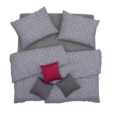 Produktbild von SCANquilt povlečení ART JERSEY mozaika červenočerná 100% dlouhovlákná česaná bavlna 140 x 200/70 x 90 cm