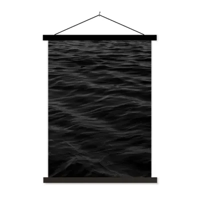 Produktbild von MuchoWow® Textilposter Wellen - Wasser - Schwarz - Weiß 90x120 cm mit schwarzem Rahmen - Dekoration