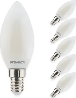 Produktbild von SYLVANIA LED Kerze E14 Tageslichtweiß | Dimmbar | 4,5 Watt | 40W Glühbrine Ersatz | 470 Lumen | 6500K Leuchtmittel | 6er Pack