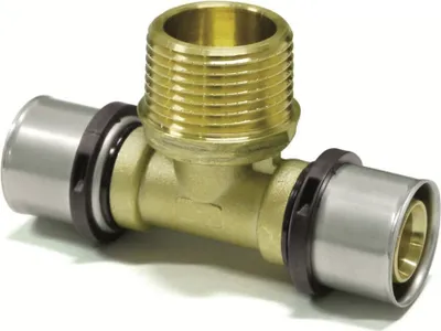 Obrázek produktu pro Sanpro lisovací T-kus s vnějším závitem TH, velikost 32x3 - závit 3/4"