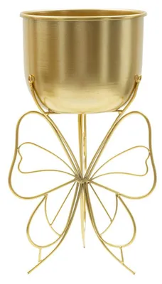 Produktbild von Pflanzenhalter Farfy aus goldenem Eisen mit Schmetterlingsbase — H 40 cm