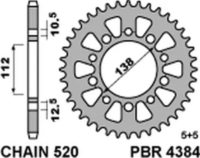Produktbild von Hinterrad Kettenrad 4384 C45 für Honda 500F/R/X 2013-2016 (41-Zähne)