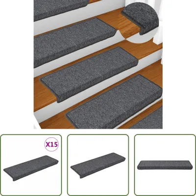 Produktbild von The Living Store Stufenmatten 15 Stk. 65x21x4 cm Grau und Schwarz