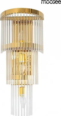 Produktbild von Wandlampe Estrogold Gold Glas Edelstahl H 59 cm B 26 cm T 18 cm