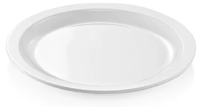 Produktbild von 24x Teller flach, schmaler Rand, Ø 27 cm Melamin weiß bruchfest