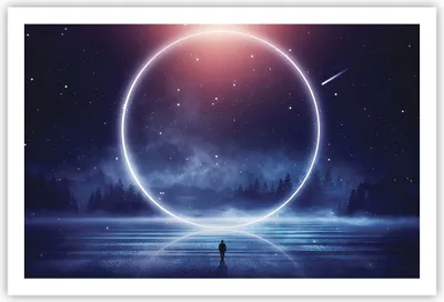 Produktbild von Poster - Poster ohne Rahmen - Fantasie Ring Kosmos - 91,5x61 cm - Wand Bild - Wanddeko - Wandbilder - Kunstposter - Wandposter - Bilder - Kunstdruck - Wanddekoration - Wandbild - P2XAA91x61-4664