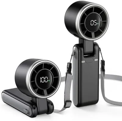 Produktbild von EasyAcc Turbo Handventilator, 13350 U/min Sehr starker Wind, 4000mAh handventilator akku aufladbar, Tragbarer Mini Ventilator mit 5 Geschwindigkeiten Digitalanzeige für Reisen, Büro & Outdoor