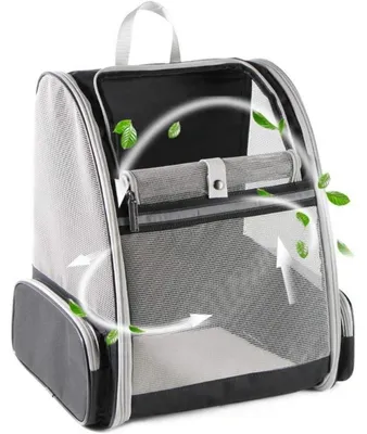 Immagine prodotto di Zaino per trasportare i gatti, con sistema di ventilazione completo, ideale per viaggi e escursioni, motivo paisley nero