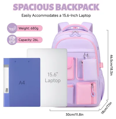 Produktbild von Omgoods – Schulrucksack für Mädchen mit 10 Fächern