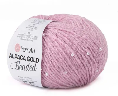Produktbild von YarnArt Alpaca Gold Beaded 3614 Perlengarn Rosa 50g 140m