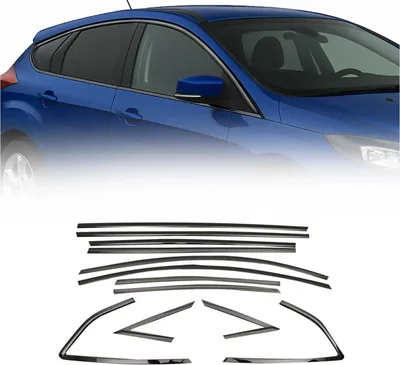 Produktbild von OMAC Zier- / Schutzleiste Türscheibe Fensterleiste 2608147B Fenster Ein-/Anbau für FORD FOCUS III Kasten/Schrägheck Edelstahl für Ford Focus Hatchback