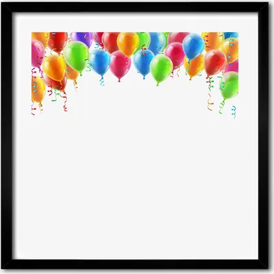 Produktbild von Bild - 50 cm x 50 cm - MDF - Rahmen, Wandkunst - Bunte Luftballons