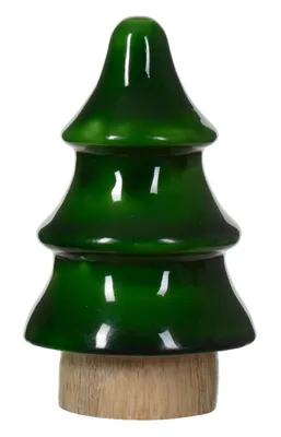 Imagen del producto de Figura navideña, madera, verde, 11 x 6,5 cm