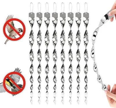 Produktbild von Spiralförmige Vogelabwehr, reflektierend, aus Kunststoff, spiralförmig, Vogelscheuche, moderne Vogelabwehr, geeignet für Gemüsegarten, Bauernhof und Garten, 8 Stück