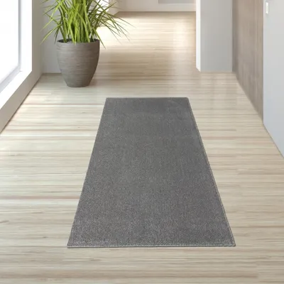 Produktbild von Klassischer Teppich im Unidesign in grau Größe - 80 x 150 cm