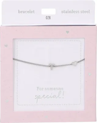 Produktbild von Depesche Armband Heart of Gold silberfarben mit Buchstabe T Kristall