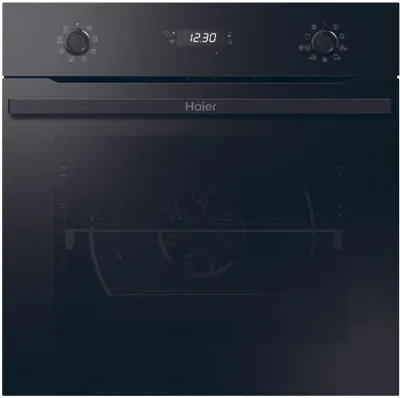 Produktbild von Haier I-Direct Series 2 HWO60SM2E9B, Elektrischer Ofen, Pyrolytisch, Integriert, Schwarz, Drehregler, Vorderseite