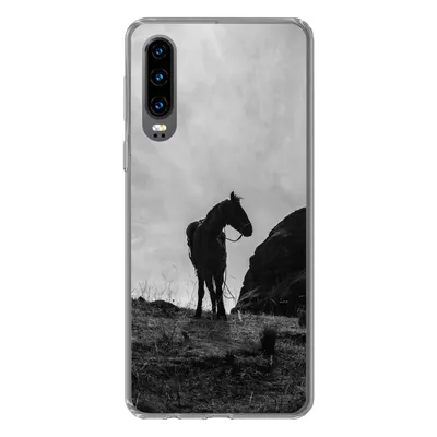 Produktbild von MuchoWow® Handyhülle Schutzhülle Hülle für Huawei P30 Pferd - Wolken - Wiese Silikon Softcase Handy Hülle - Kartenbesitzer