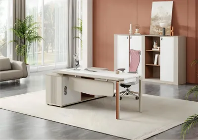 Obrázek produktu pro Exkluzivní designová kancelářská sada 2-dílný psací stůl skříňka na dokumenty kancelářská skříňka