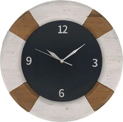 Produktbild von abc HOME | Wanduhr Rettungsring | maritim | Quarzuhrwerk | batteriebetrieben | 40 cm Ø